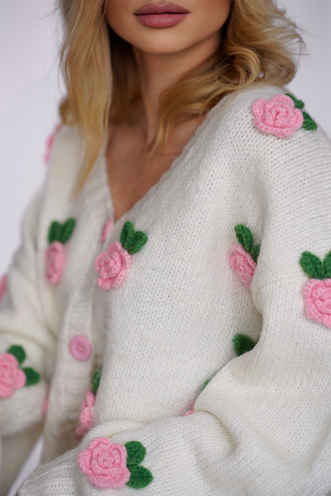 Sweter Floral Rosa