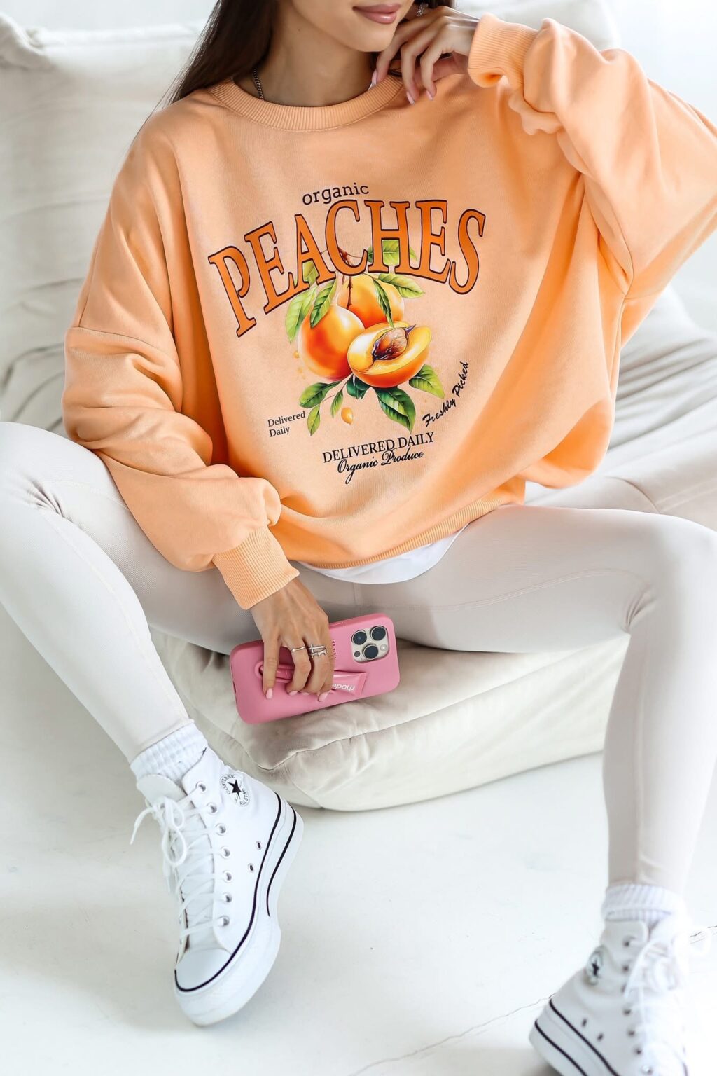 Bluza oversize PEACHES brzoskwinia