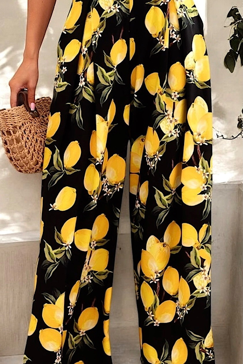 Spodnie z paskiem LEMON | czarne