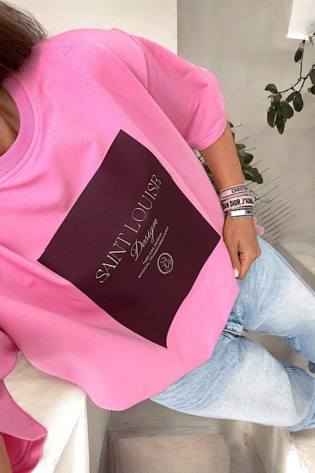 T-SHIRT Saint Louise róż | MEGA OVERSIZE