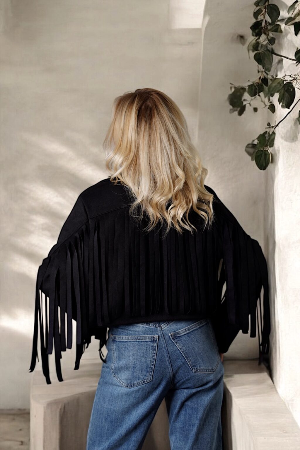 Boho Kurtka z frędzlami HIT ! | czarna