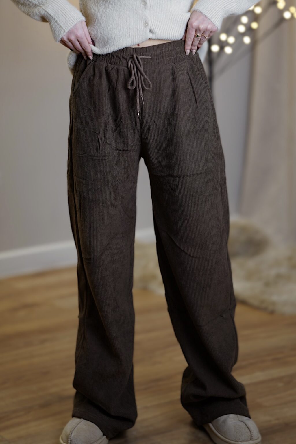 Brązowe spodnie z ociepleniem TEDDIES