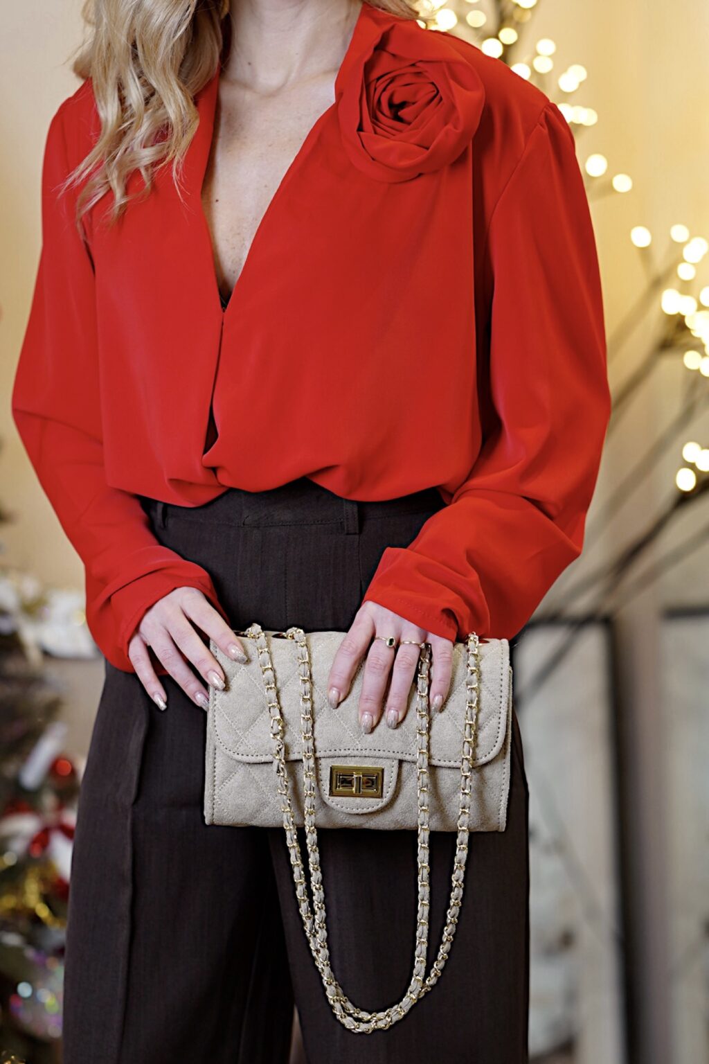 Kopertowa bluzka Evening Rose | czerwona ❤️