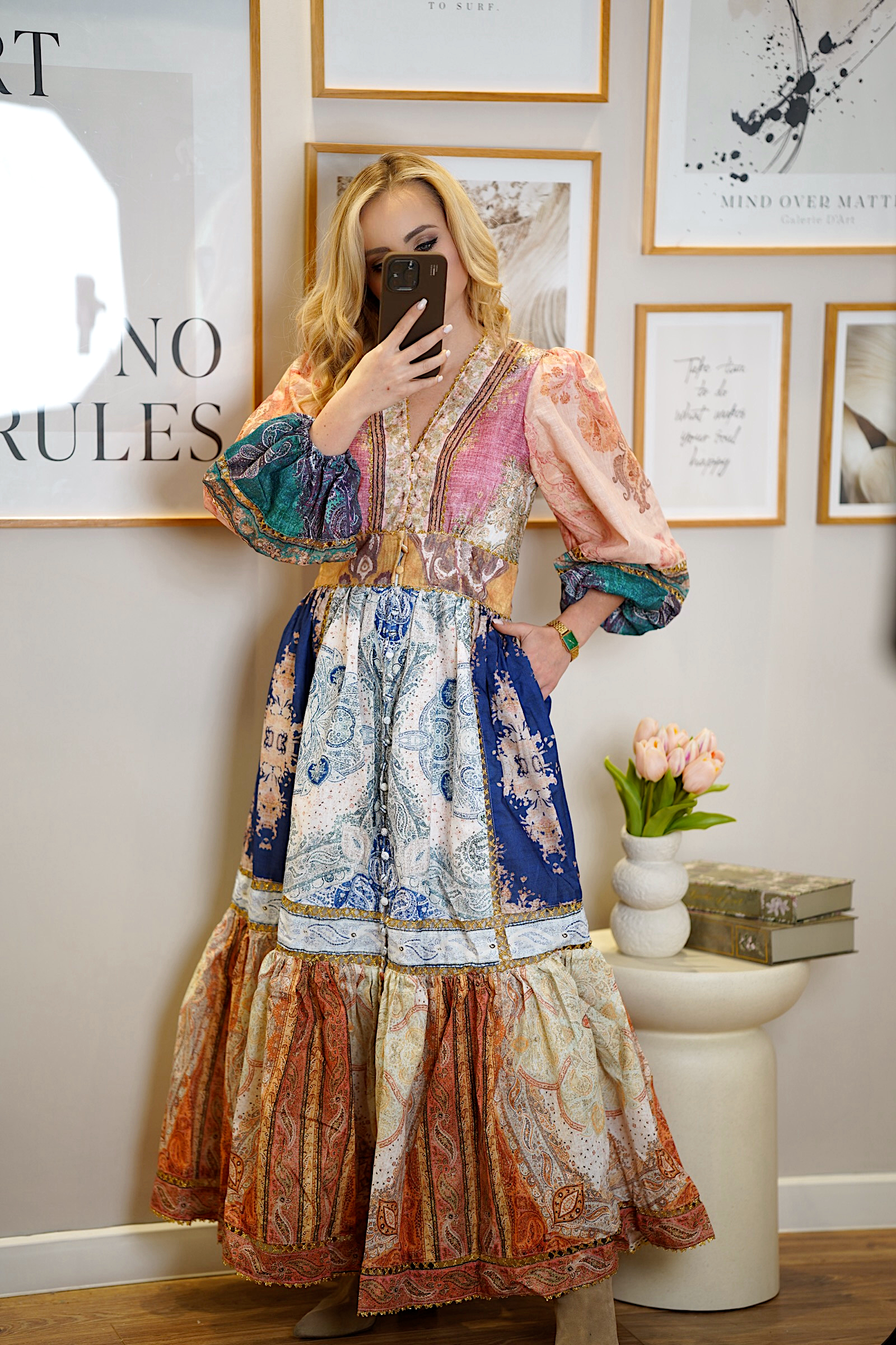 Wzorzysta sukienka boho MONACO | long