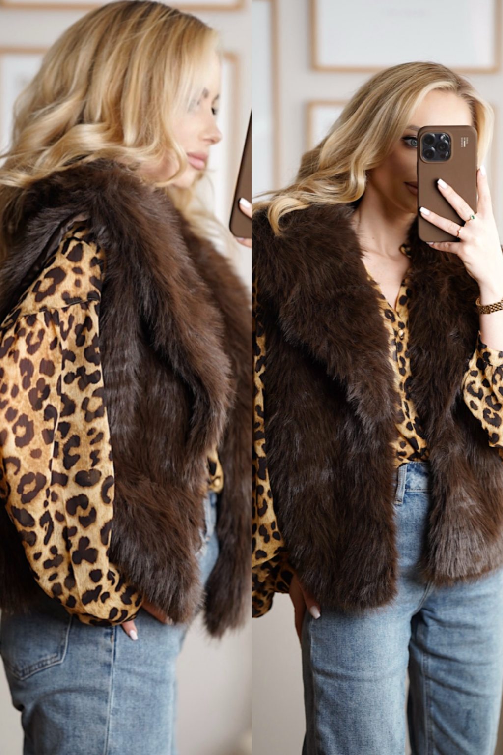 Brązowa kamizelka futrzana CHOCOLATE FUR