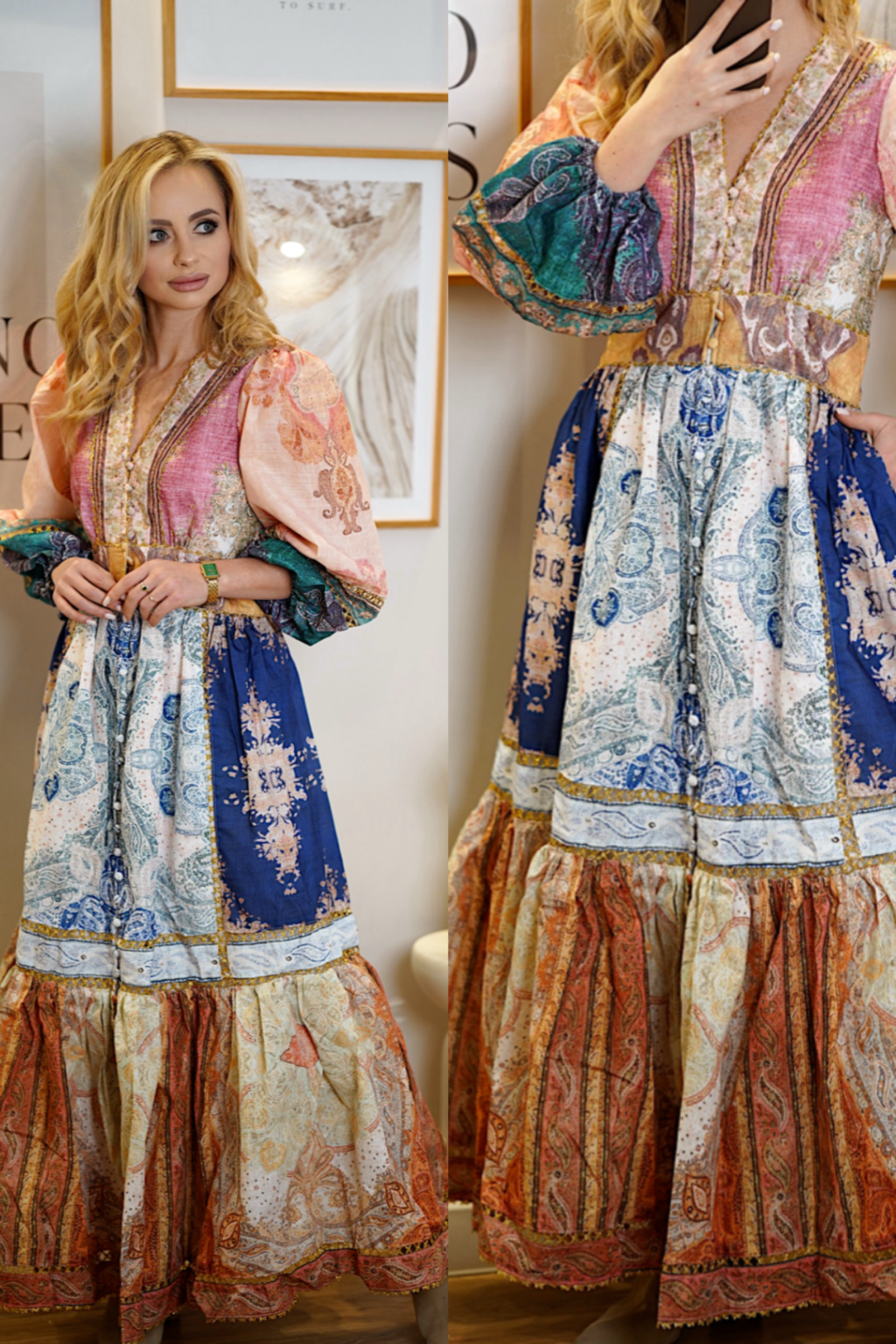 Wzorzysta sukienka boho MONACO | long