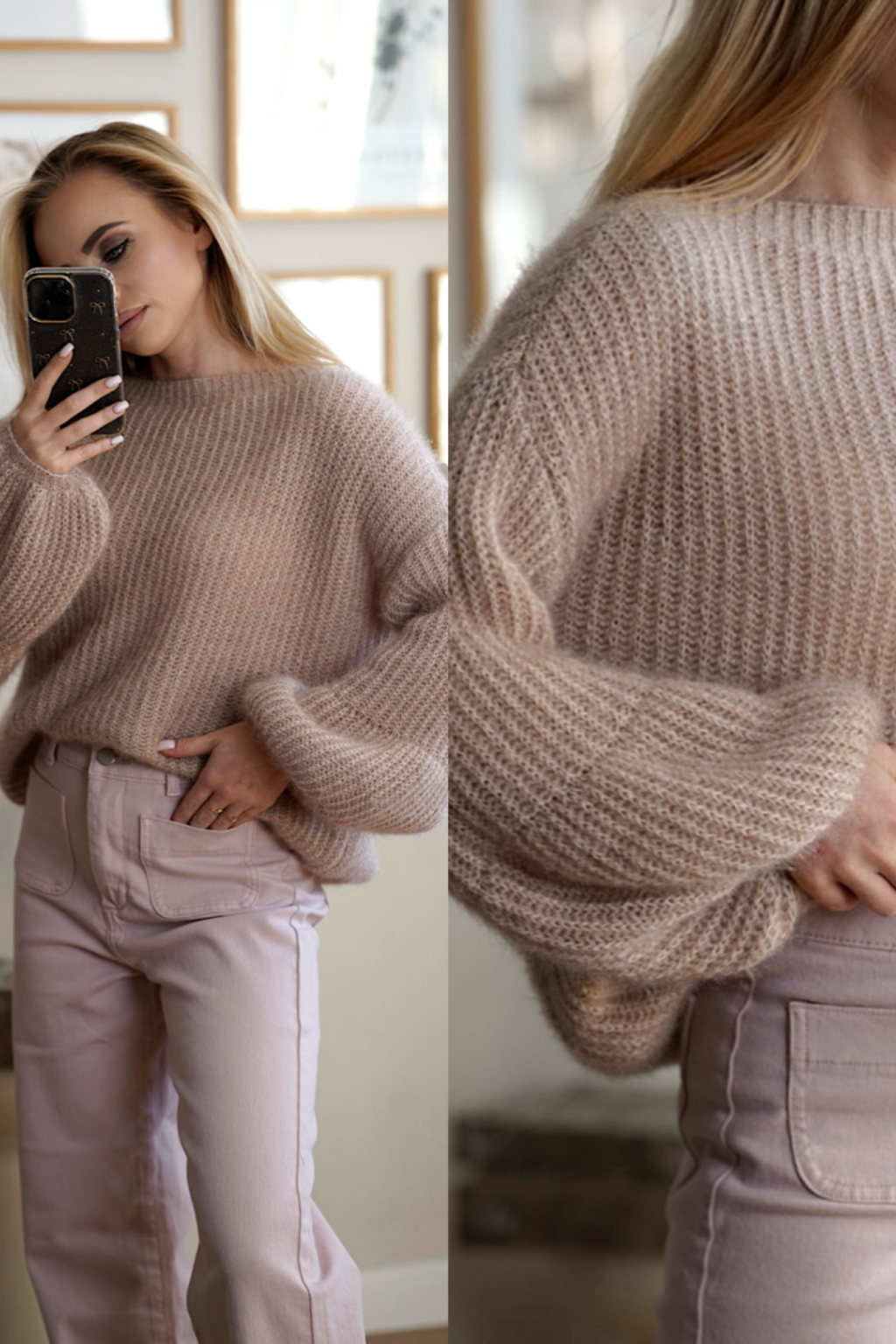 Sweter moherowy Soft Cloud | beżowy