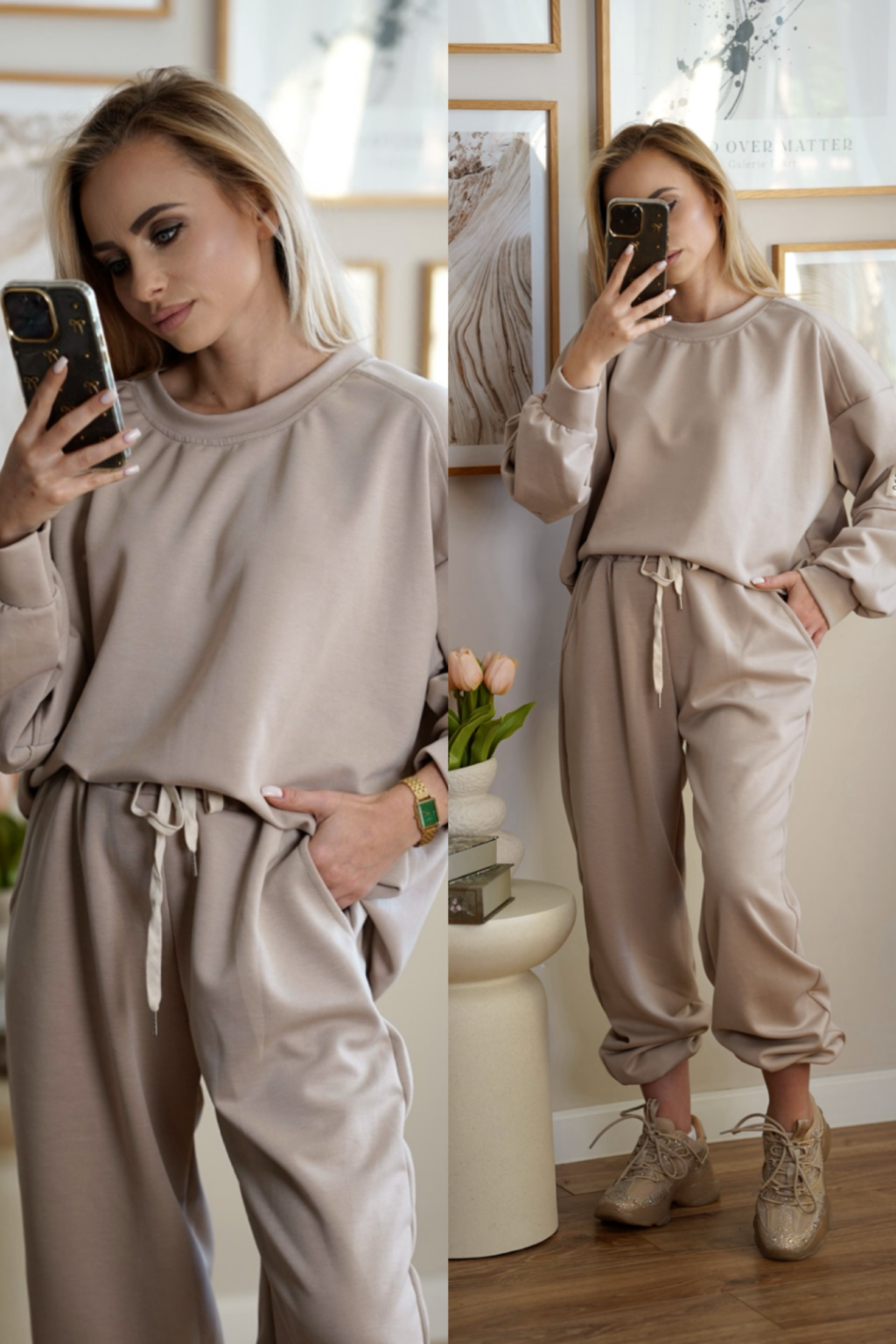 Komplet dresowy | Morning set | beżowy