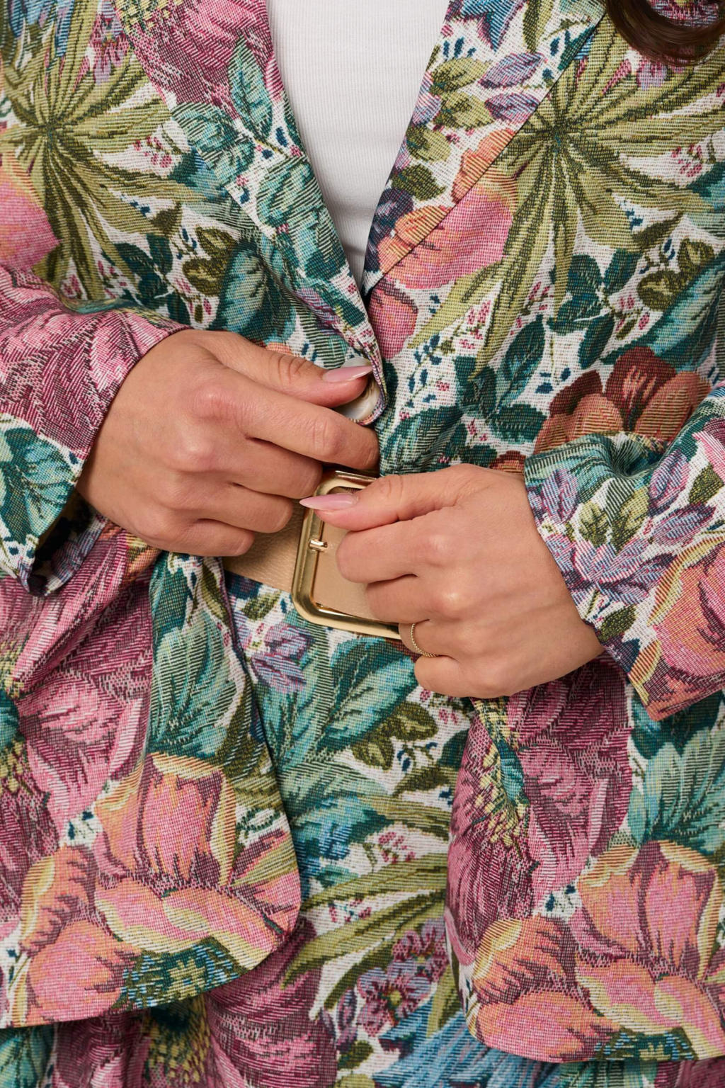 Żakardowa marynarka w kwiaty | VERONA