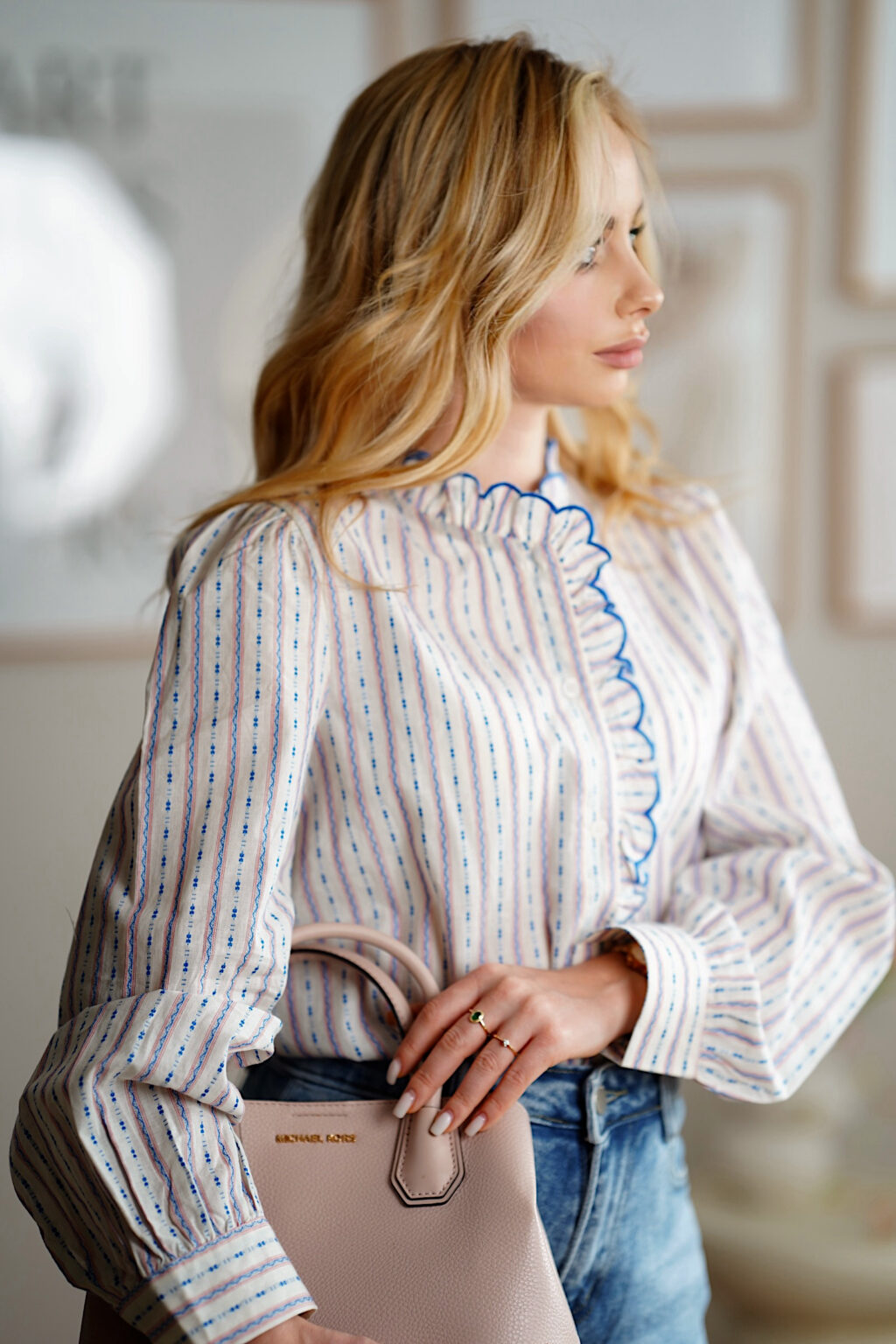 Bawełniana koszula falbanki PINK SKY