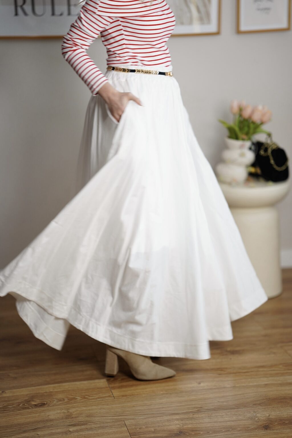 Biała bawełniana spódnica BRIDGETTE ✨