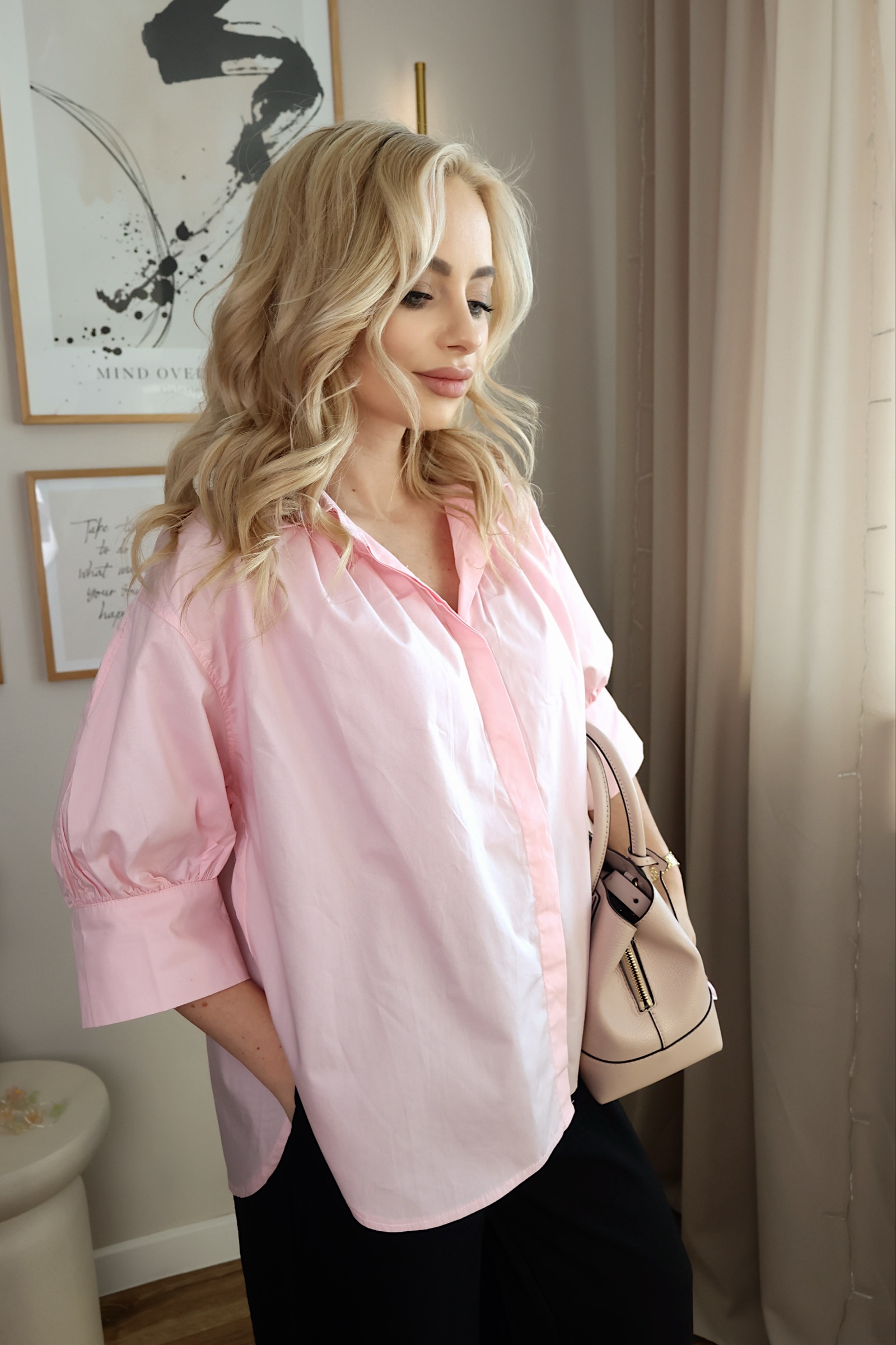 Klasyczna bawełniana koszula NATHALIE | różowa 🌸