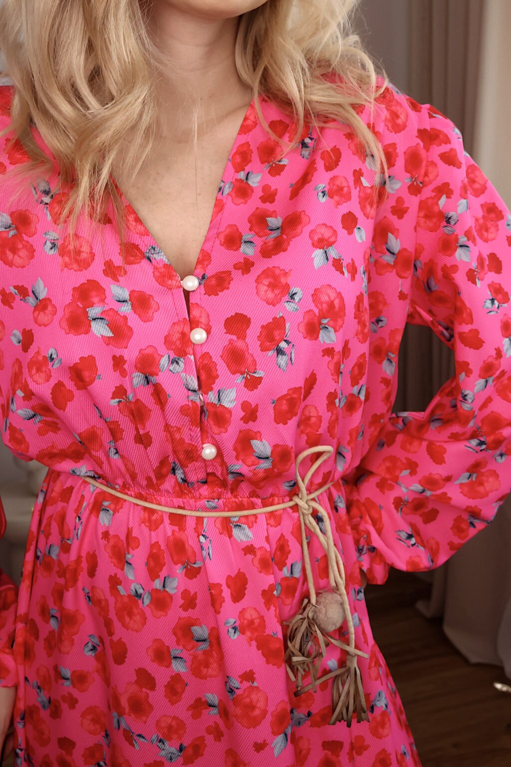 Sukienka POLA w kwiatki 🌺  | fuksja