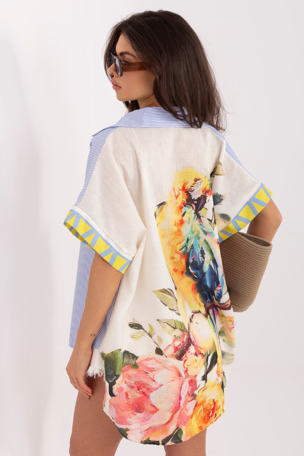 Niebieska bawełniana koszula Floral Holiday 🌸