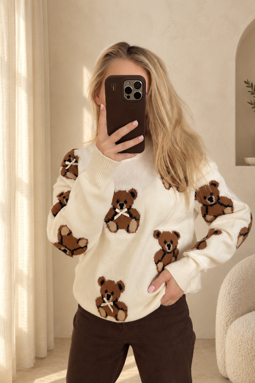 Sweter w misie TEDDY LOVE 🐻 | Ecru