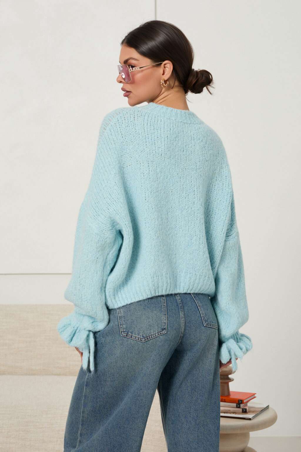 Oversizowy sweter kid moher baby blue 🩵